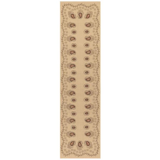 Trans-Ocean Importe RVIR8763712 23 Po x 7 Pi 6 Po Liora Manne Riviera Tashi Tapis de Course Tissé Wilton Intérieur et Extérieur - Crème