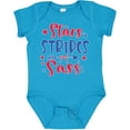 thumbnail image 3 of Inktastic 4th of July Stars Stripes and Sass Blue and Red Stars Girls Baby Bodysuit, 3 of 5