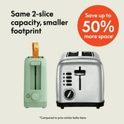 bella 2-Slice Slim Toaster with Extra Long Slot, 6 Setting Shade Control with Reheat & Cancel Buttons, Seaglass