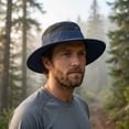 thumbnail image 4 of Solaris Sun Hat for Women and Men, Wide Brim Summer Outdoor Bucket Boonie Hat for Hiking, Safari and Gardening, Navy, 4 of 5