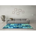 thumbnail image 3 of Ahgly Company Indoor Round Oriental Light Blue Industrial Area Rugs, 3' Round, 3 of 4