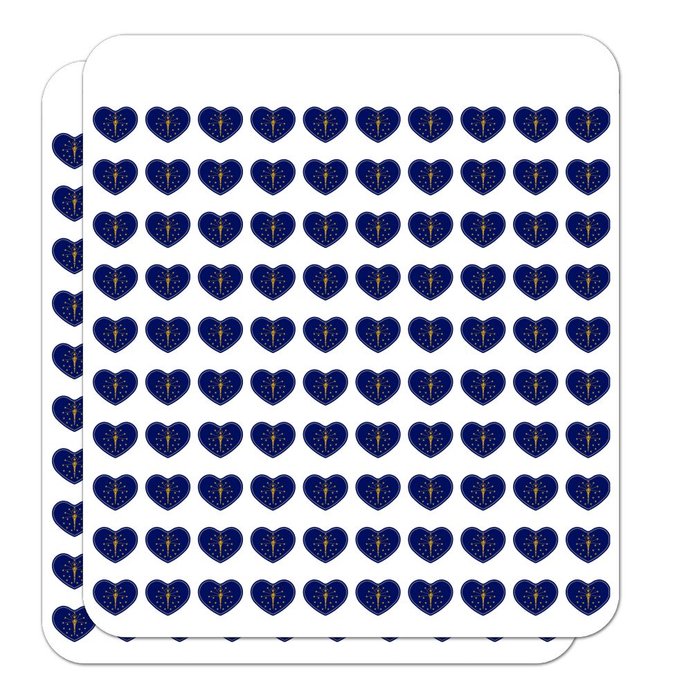 Indiana State Flag Heart Shaped Planner Calendar Scrapbook Craft Stickers