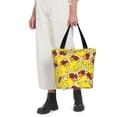 thumbnail image 3 of Vsdgher Duck with Star Sunglasses print Reusable Shopping Grocery Bags for Women Shopping with Pouch Foldable Pouch Lightweight Polyester Fabric, 3 of 6