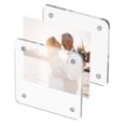 thumbnail image 3 of Unique Bargains 2.4' x 2.4' x 0.2' Acrylic Picture Frame Magnetic Photo Frames Display Double Sided, Clear 2 Pack, 3 of 6