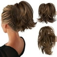 thumbnail image 1 of Pièce de Cheveux et Extensions Naturelles en Forme de Chignon Désordonné avec Pince à Fil Flexible pour Femmes, Pince de 8 Pouces pour Extension de Queue de Cheval et Amélioration du Chignon pour Cheveux Raides, 1 of 6