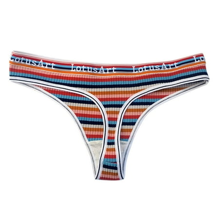 DondPO Womens Underwear Panties for Women Women s Fashion Sexy Low Waist Underwear Color Striped Briefs Underwear Women T Back Seamless Underwear Lingerie for Women Cotton Underwear Black XL