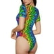 thumbnail image 2 of Fotbe Multicolored Butterflies Body de Mujer con Cuello Redondo y Mangas Cortas, Sin Mangas Ajustado, Suave, Cómodo y Básico-Small, 2 of 7