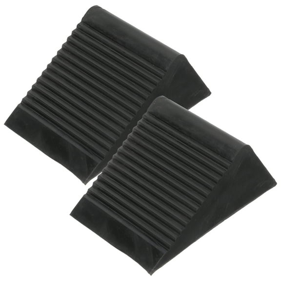 HERFIER 2Pcs Wheel Chocks Heavy Duty Auto Tyre Stopper Non Slip Tyre Saver Stoppers 4.72x3.93x2.95in