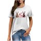 thumbnail image 1 of Mujeres Manga Corta de Verano Tops Pascua Impresa Cuello Redondo, Blusa de Moda Casual para la Primavera, 1 of 5