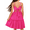 Hot Pink, variant on Oudiya Girls Spaghetti Strap Tie Back Dress Ruffle Hem Summer Beach Casual Sundress with Pockets, 6-14Y