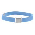 thumbnail image 2 of Ceinture Élastique Ajustable pour Enfants avec Boucle Carrée Argentée - Bleu Pâle, 2 of 4