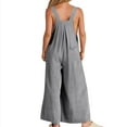 thumbnail image 3 of WOYY Little Girls Loose Fit Overalls Casual Solid Romper Sleeveless Jumpsuit, Sizes 5-6, 3 of 7