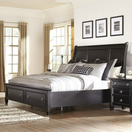 Ashley Greensburg Wood Queen Sleigh Drawer Bed In Black