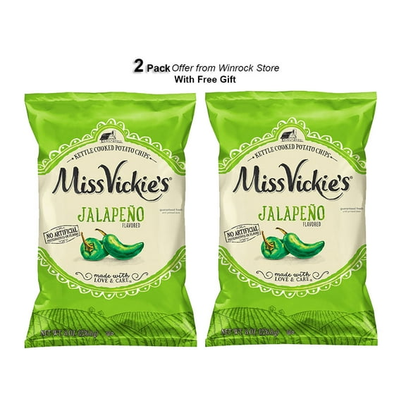 Miss Vickie's Jalapeno Flavored Potato Chips, 8.0 oz (2 Pack)