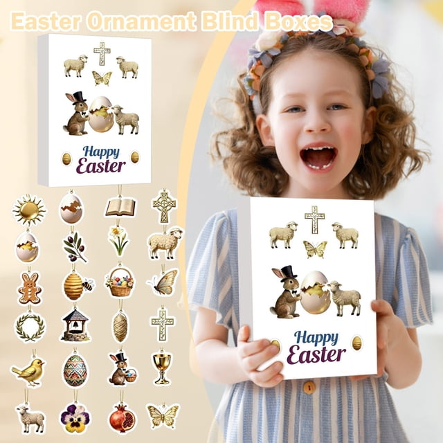 REK Easter Decor Easter Surprise Calendar Countdown 24 Days 2D Flat Acrylic Hanging Piece