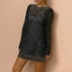 thumbnail image 5 of Vestido de dos piezas con lentejuelas y malla para mujer: top con tirantes y falda, cuentas brillantes, para fiestas, bodas y cócteles, 5 of 5