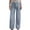 Light Blue, variant on TSADFHJI Long Skirts for Women Winter Set Retro Washed Mid Waist Loose Pleated Straight Leg Version Elastic Waist Versatile Jeans M Light Blue