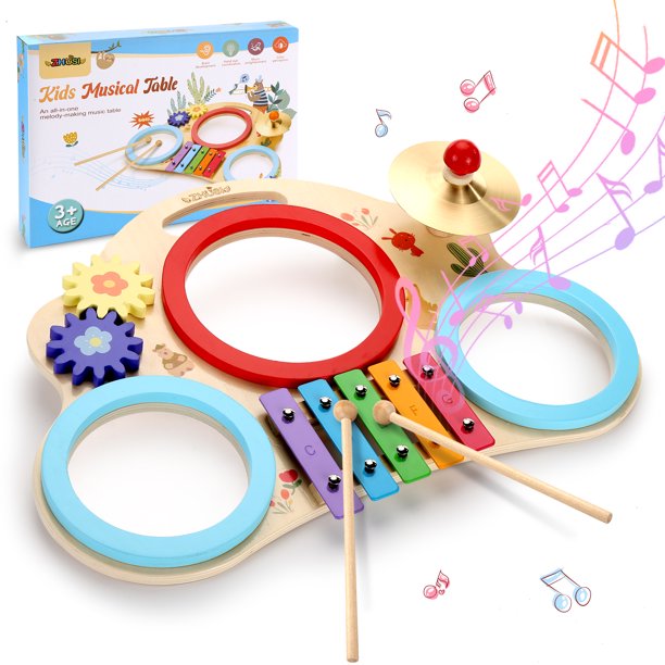 Kids Drum Set for Toddler 8 in 1 Montessori Musical Instruments
