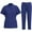 Deep Blue, variant on LYMAYTER Women Medical Uniform Set stand collar 2 Piece Nurse Uniform for S-2XL Loose Comforts Nurse Workwear Set