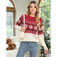thumbnail image 2 of Womens Vintage Fair Isle Sweater Casual Loose Fall Winter Warm Knitted Pullover Sweaters Alsol Lamesa, 2 of 6
