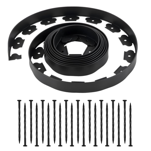 Bordura de Jardín VEVOR 6,1 m x 5 cm Plástico Flexible Resistente a Rayos UV