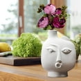 thumbnail image 3 of Estatua de cerámica creativa, jarrón de flores, busto, maceta para plantas, macetas, decoración minimalista estilo boho moderno, muebles, arreglo floral El 12.5x16.5x7.5cm, 3 of 9