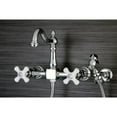 thumbnail image 2 of Kingston Brass  Victorian Wallmount Chrome Kitchen Faucet with Side Sprayer Silver, 2 of 4