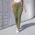 thumbnail image 2 of Jeans Women Elegant High Waisted Straight Leg Pockets Stylish Denim Pant Womens Pants Green XXL, 2 of 5
