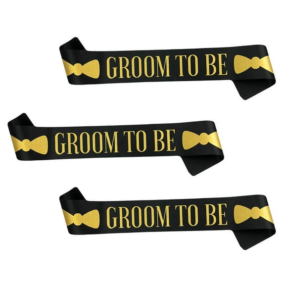 OFFIGAM 3-Pack Multi- Sashes for Groom, Premium Cloth Bachelor , Wedding Celebration Accessories