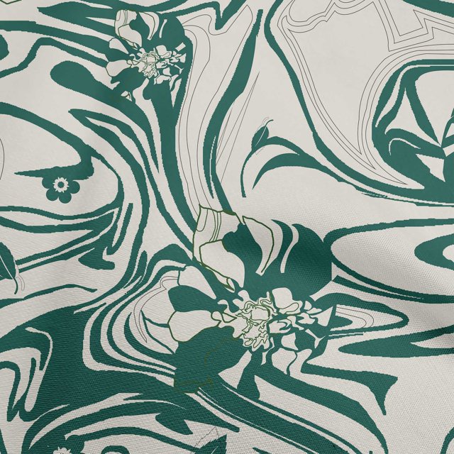oneOone Polyester Lycra Teal Green Fabric Abstracts Craft Projects Decor Fabric Printed By The Yard 56 Inch Wide