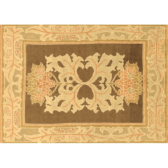 Ahgly Company Indoor Rectangle Abstract Brown Modern Area Rugs, 5' x 8'