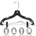 thumbnail image 2 of Matte Black Plastic 4-Notches Top Hanger  25 Pack, 2 of 4