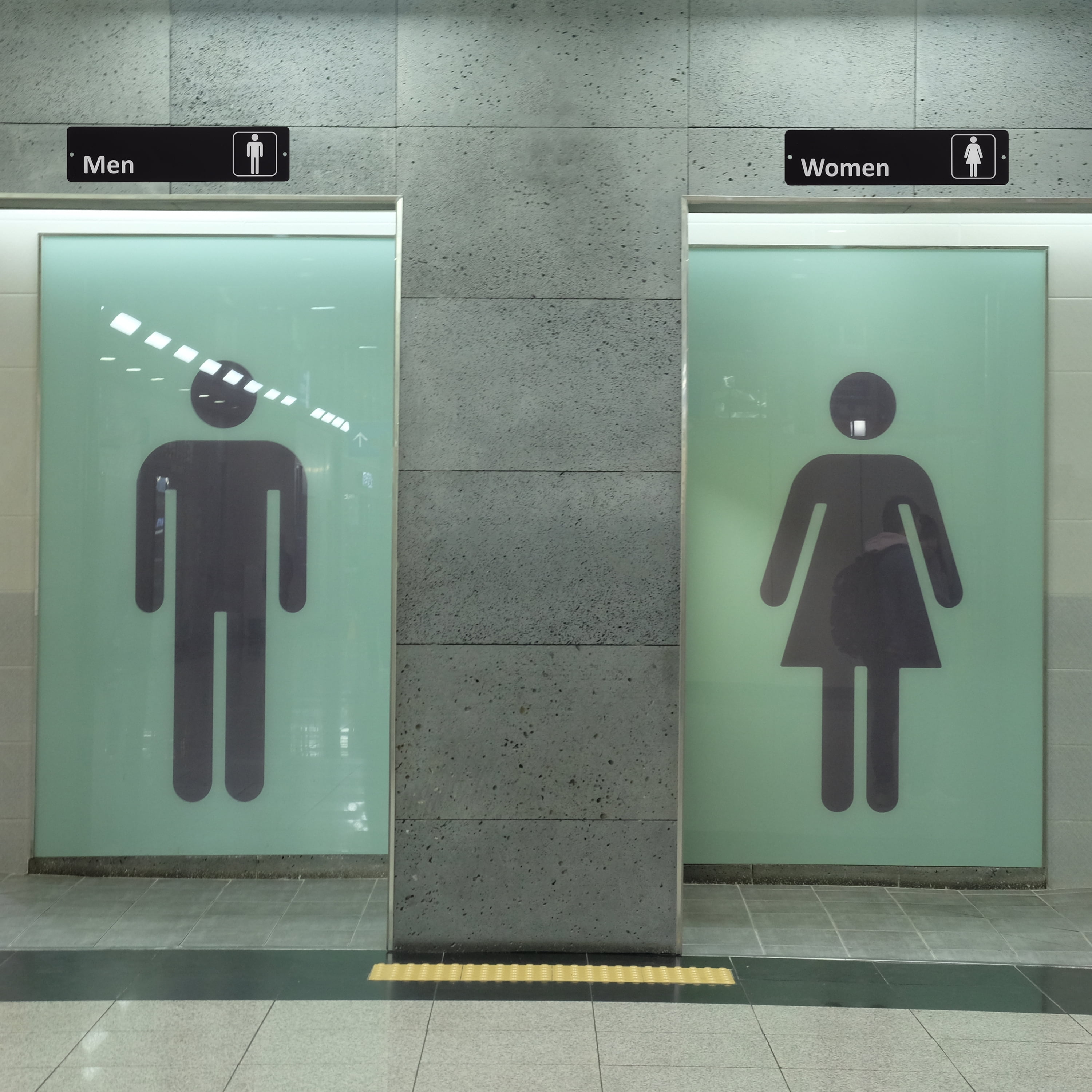 Pen+Gear Restroom Sign, 2-Pack, 2 × 8 Inches, Black, Durable Acrylic, Easy Application