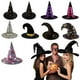 thumbnail image 4 of Xingyue pattern bend Sombrero de bruja para fiesta de Pascua de Halloween, sombreros de bruja, sombrero de mago para mascarada, gorra con accesorios, 4 of 5