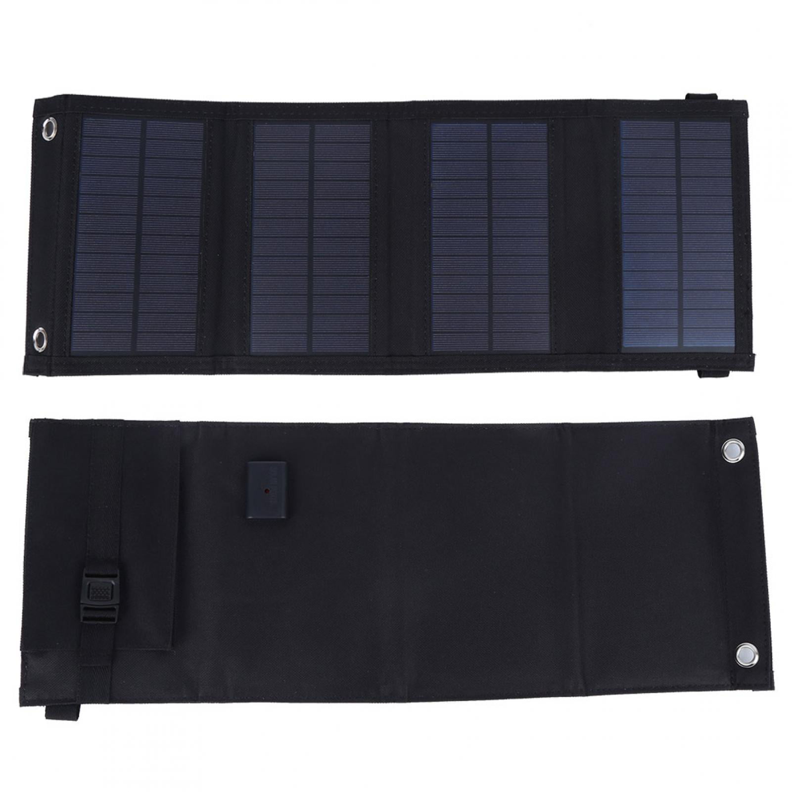 Travel Camping 10W 5.5V Lightweight Portable Folding Charger Board Waterproof Emergency Solar Charger Mobile Power Supply for Mobile Phones with Carabiners Outdoor Black Solar Panel Charger 
