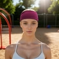 thumbnail image 2 of Unique Bargains 1 Pc Comfortable Headband Pure Color Wide Headband for Sport Wine Red, 2 of 6