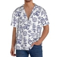 thumbnail image 2 of Disketp Men's Hawaiian World Travel2 Print Shirts Button Down Holiday Beach Shirts-4X-Large, 2 of 5