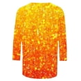 thumbnail image 4 of Cavosen Sparkle Tops for Women Plus 3/4 Sleeve Gradient Glitter Shiny Print Shirts Round Neck Loose Blouse Dressy Fashion Pullover T-Shirts Flowy Workout Tees Summer Vacation M, 4 of 5