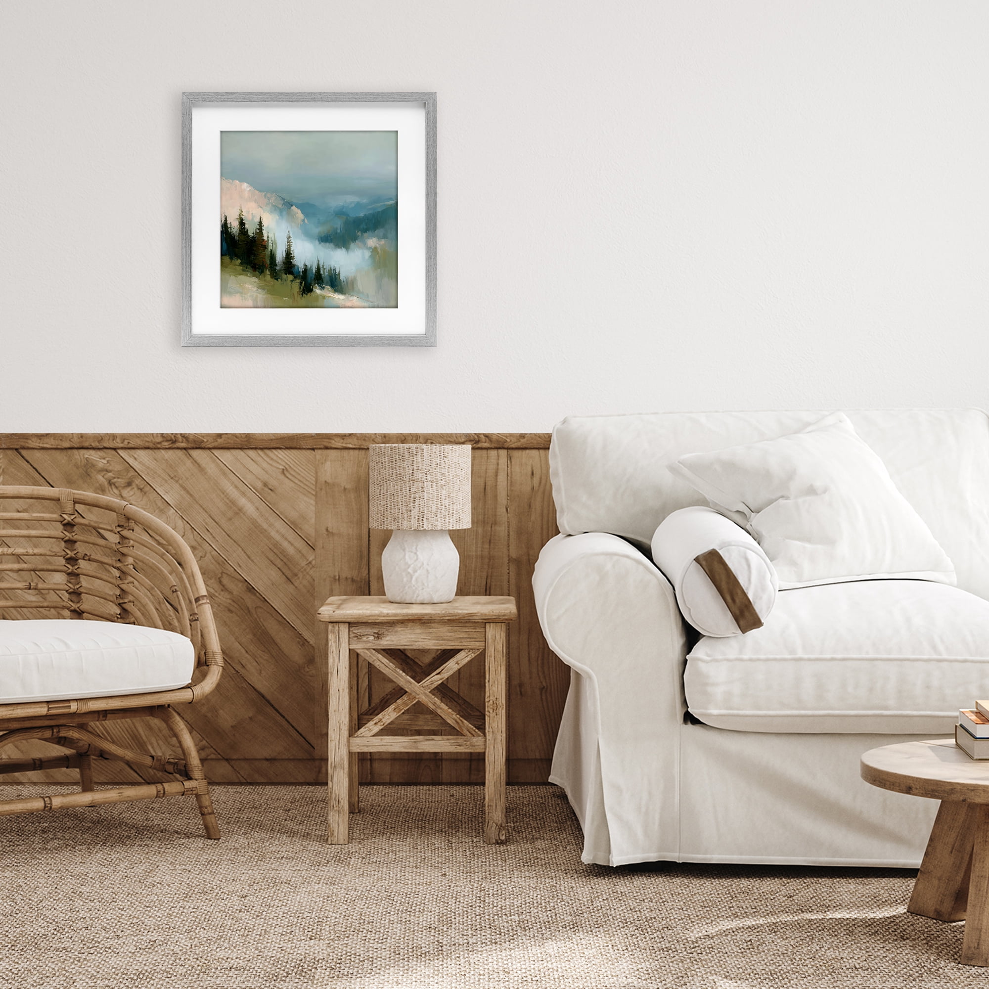 Stupell Industries Mountain Forest Impression Gray Framed Print Under Glass, design by Kim Curinga
