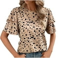 thumbnail image 1 of Camiseta de Cuello Redondo de Impresión de Verano de Manga Corta para las Mujeres, Top Casual para el Hogar Y el Uso Diario, 1 of 5