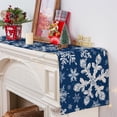 thumbnail image 3 of Christmas Table Runner, Snowflake Decorations Christmas Runner for Table Seasonal Chriatmas Winter Holiday Decor Dining Table Decorations (Blue, 13'''' x 72''''), 3 of 6