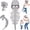Gray-31.5in, variant on 31.5" Dinosaur Skeleton Plush Costume Sets, Soft 3D Spinosaurus Skull Headpiece with Spine Back Piece Outfit for Cosplay