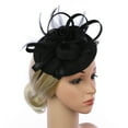 thumbnail image 3 of MSJUHEG Tea Party Hats,Feather Hair Clip,Feather Headpiece,Church Hats,Fascinators Hats,Elegant Hat Strap Flower Hat Hair Clip Headband Accessory Black One Size, 3 of 6