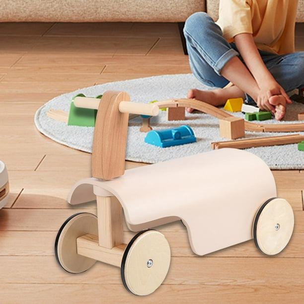 Tachiuwa Baby Wooden Ride On Toys With Wheels Sturdy Baby S For 12 Months Boys Pink Pink 48x20.5x38cm