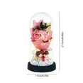 thumbnail image 3 of Ramo De Rosas Con Cúpula De Cristal Y Flores De Jabón Mini ramo de 1 set de rosas secas eternas y jabón en cubierta de cristal con luces LED para regalo de cumpleaños, 8.46x4.33x4.33" JASKFLY, 3 of 9