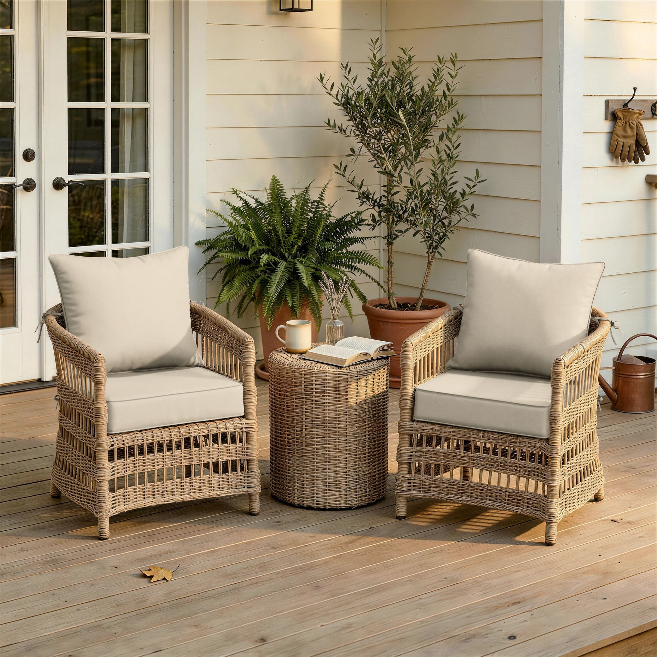 Pakunoda 22" X 24" Outdoor Deep Seat Cushion Replacement Slipcovers, 6 Set of Waterproof Patio Furniture Cushion Covers, Outdoor Cushion Covers with Zipper for Patio Furniture, Cream