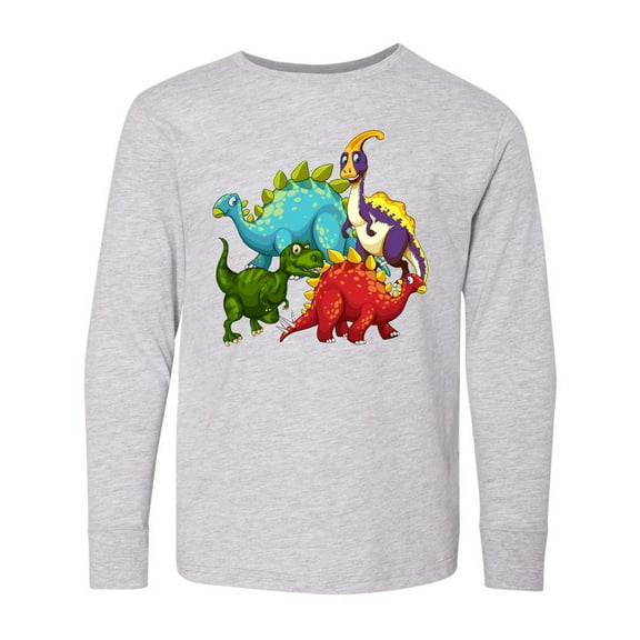 Inktastic Cute Dinosaurs Long Sleeve Youth T-Shirt