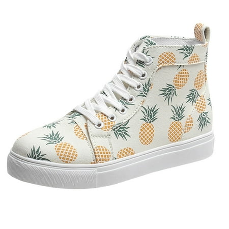 

Casual Shoes for Women Fashion Women Casual Shoes Flat High Top Lace Strawberry Pineapple Pattern Casual Comfortable Casual Shoes Women Casual Shoes Pu A 41
