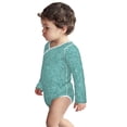 thumbnail image 3 of Xecao Teal Green Glitter Print Baby unisex-baby Cotton Long-sleeve Bodysuits-3 Months, 3 of 6