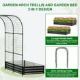 thumbnail image 2 of FICISOG Galvanized Raised Garden Bed with 87" H Arch Trellis and Netting, 3 in 1 Outdoor Metal Planter Garden Box for Gardening Climbing Plants Flowers Vegetables Vines, Black, 2 of 7